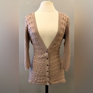Trina Turk Crochet Open Knit Cardigan Sweater size XS